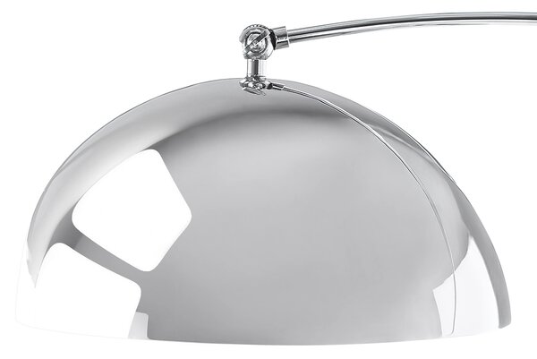 Stojaca lampa strieborná kovová 188 cm oblúkový tvar moderné osvetlenie obývacia izba