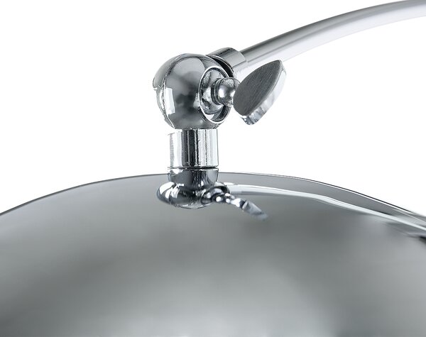 Stojaca lampa strieborná kovová 188 cm oblúkový tvar moderné osvetlenie obývacia izba