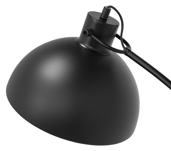 Stojacia lampa čierna kovová 155 cm nastaviteľná s tienidlom industriálny dizajn