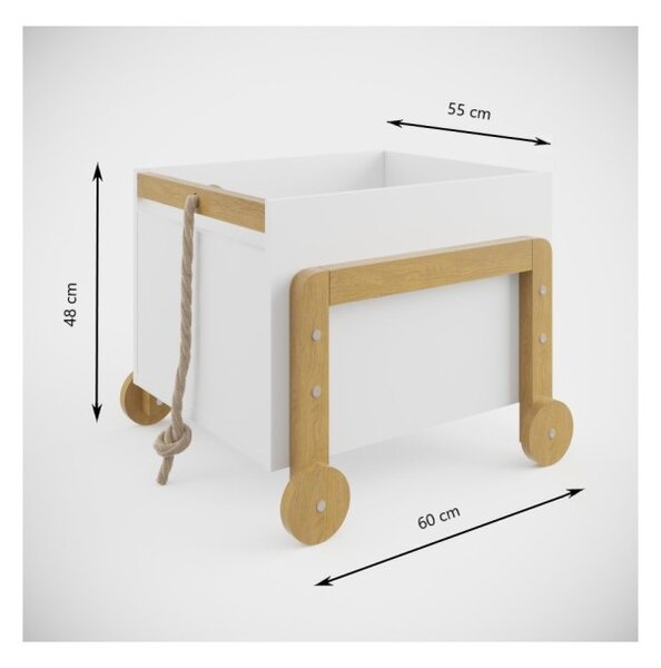 Kocot kids Detský úložný box Victor 60 cm biely