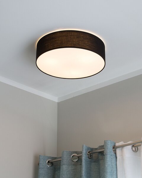 Stropná lampa čierna zmes bavlny a polyesteru ø 45 cm na strop moderný boho štýl obývačka spálňa jedáleň