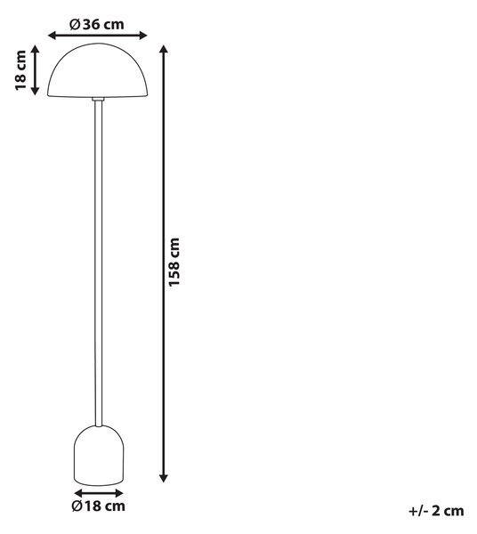 Stojaca lampa medená kovová 158 cm okrúhle tienidlo vysoká lampa kancelária obývacia izba spálňa