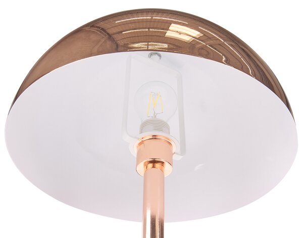 Stojaca lampa medená kovová 158 cm okrúhle tienidlo vysoká lampa kancelária obývacia izba spálňa