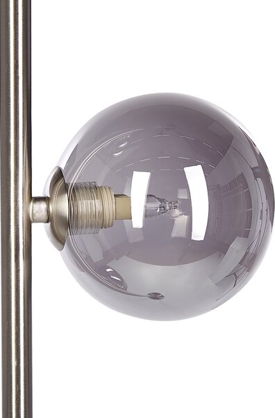 Stojaca lampa strieborná oceľ sklo 3 svetlá okrúhle tienidlá moderný glamour štýl obývačka spálňa