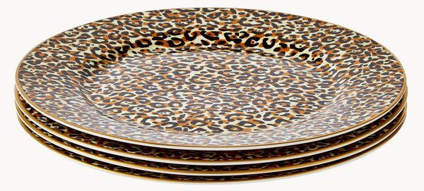Porcelánové raňajkové taniere Leopard, 4 ks