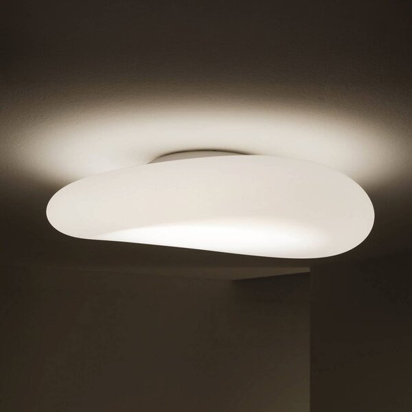 Stilnovo Mr. Magoo stropné LED svetlo, fáza, Ø52cm, Biela / opálová, Obývacia izba / jedáleň, Plast, Dizajn, Závesné svietidlo