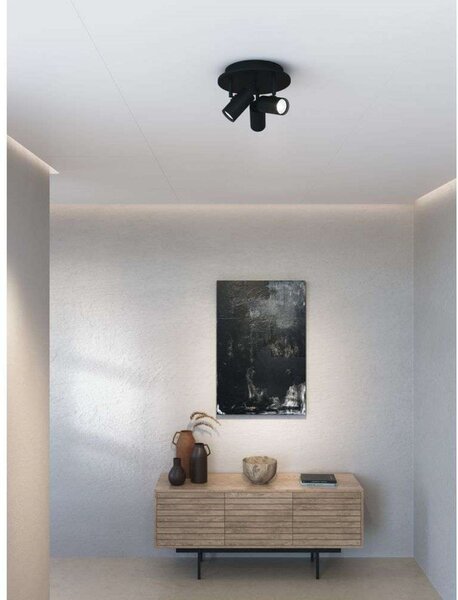 Stropné Lampa Belid, stmievateľné, Čierna, Obývacia izba, Kov