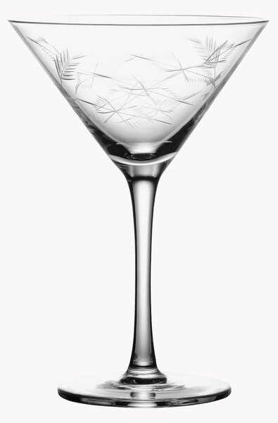 Ručne fúkané krištáľové poháre na martini Fern, 2 ks