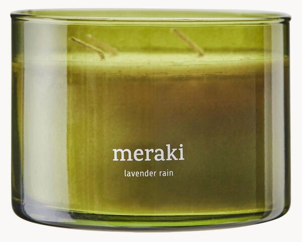 Vonná sviečka's tromi knôtmi Lavender Rain (geranium, Eucalyptus, Patchouli)