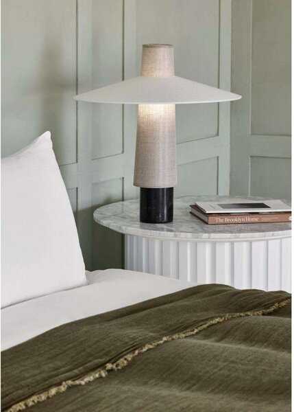 Stolové Lampa Forestier, Thésée, Biela, Obývacia izba, Tkanina / Textil, Boho