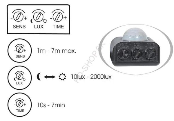 LED reflektor FIST 20 W, 5000K,IP65, čierny (RFL02-20W/PIR)