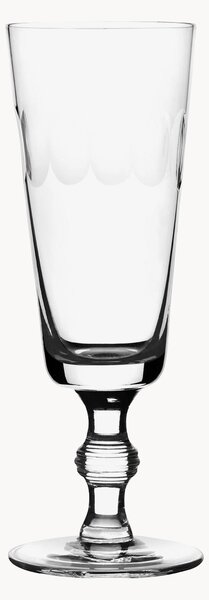 Ručne fúkané krištáľové poháre na šampanské Lens, 4 ks