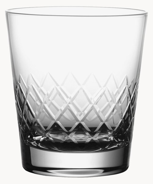 Ručne fúkané krištáľové poháre na whisky Lattice, 4 ks