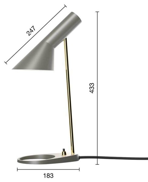 Stolové Lampa Louis Poulsen, Sivá, Obývacia izba, Kov