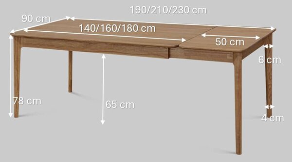 Rozkladací jedálenský stôl Aura Elegant - 1600x900 mm