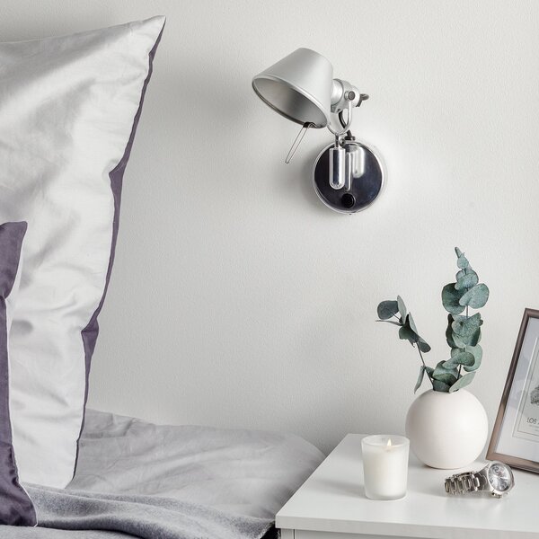 Nástenné Svietidlo Artemide, Tolomeo Micro Faretto, stmievateľné, Metalická, Obývacia izba, Kov, Dizajnový