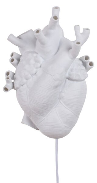Nástenné Svietidlo SELETTI, Heart Lamp, Biela, Obývacia izba, Keramika, Dizajnový