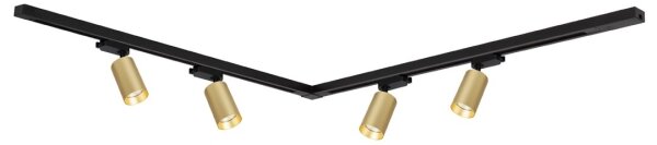 Bodové svietidlo v lištovom systéme PIPE 4xGU10/10W/230V zlatá/čierna