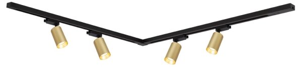 Bodové svietidlo v lištovom systéme PIPE 4xGU10/10W/230V zlatá/čierna