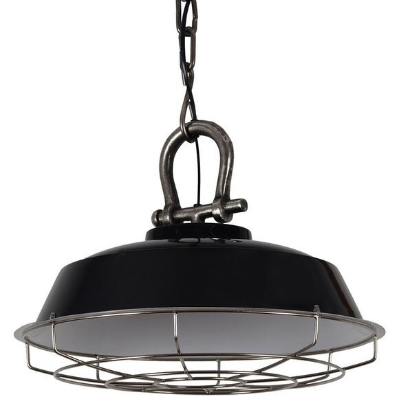 Čierne závesné kovové svetlo Milan black - Ø 36*30 cm - Collectione