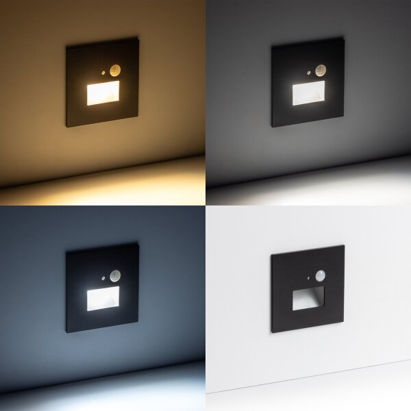 Brilagi -LED schodiskové svietidlo so senzorom LED/1,5W/230V 3000/4000/6500K čierna