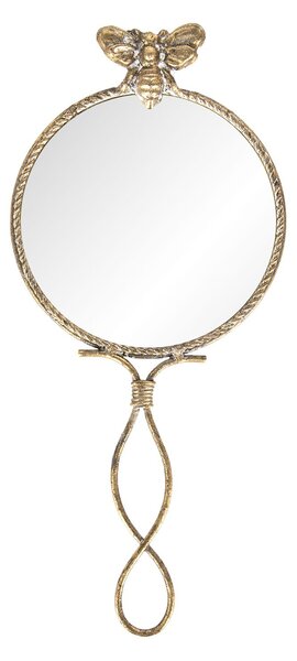 Clayre & Eef Príručne zlaté zrkadlo Bee - 12*2*27 cm