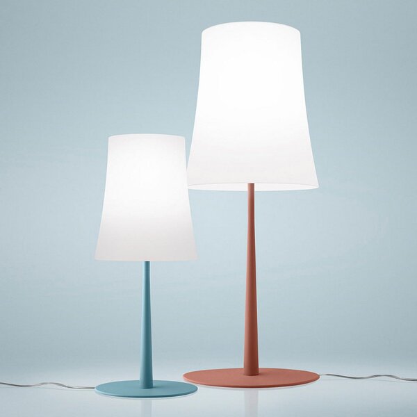 Stolové Lampa Foscarini, Birdie Easy Grande, Červená, Obývacia izba, Kov, Dizajnový