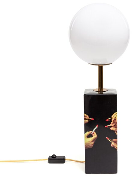 Stolové Lampa SELETTI, Toiletpaper, stmievateľné, Čierna, Obývacia izba, Keramika, Dizajnový