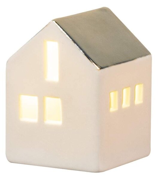 Porcelánový mini LED lampáš Large House