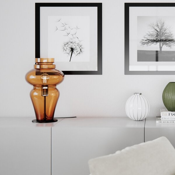 Stolové Lampa By Rydéns, Dolores, Hnedá / Hrdzavá, Obývacia izba, Sklo, Škandinávsky