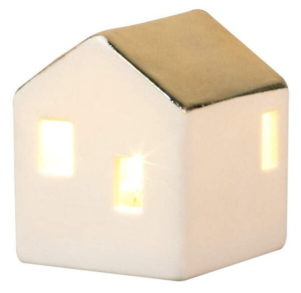 Porcelánový mini LED lampáš Medium House