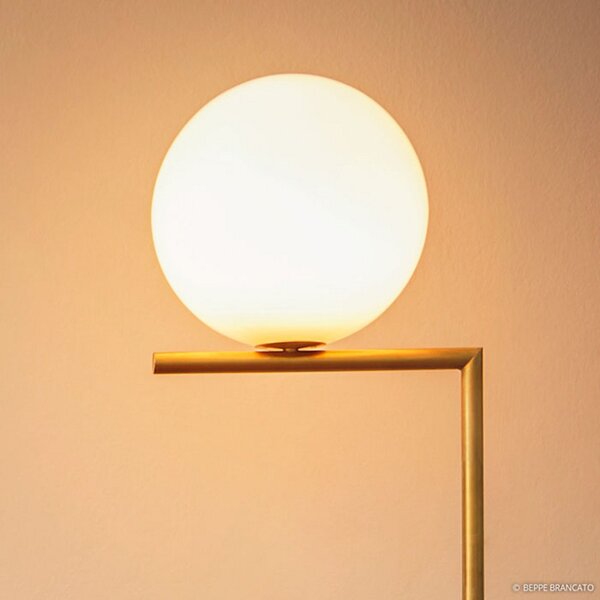 Stojacie Lampa FLOS, IC F1, stmievateľné, Zlatá / Mosadz, Obývacia izba, Kov, Dizajnový