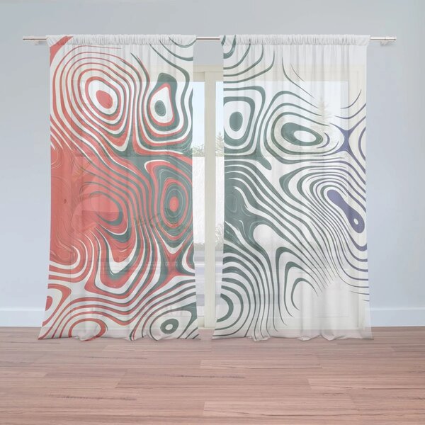 Sablio Záclony Dvojfarebná abstrakcia: 2ks 150x250cm