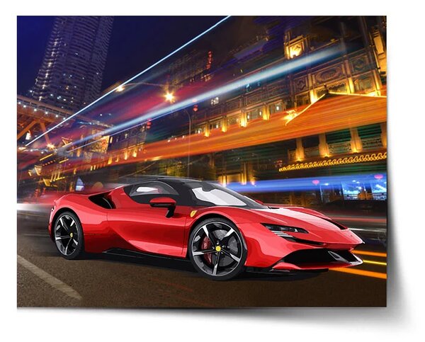 Sablio Plagát Ferrari na ulici - 60x40 cm