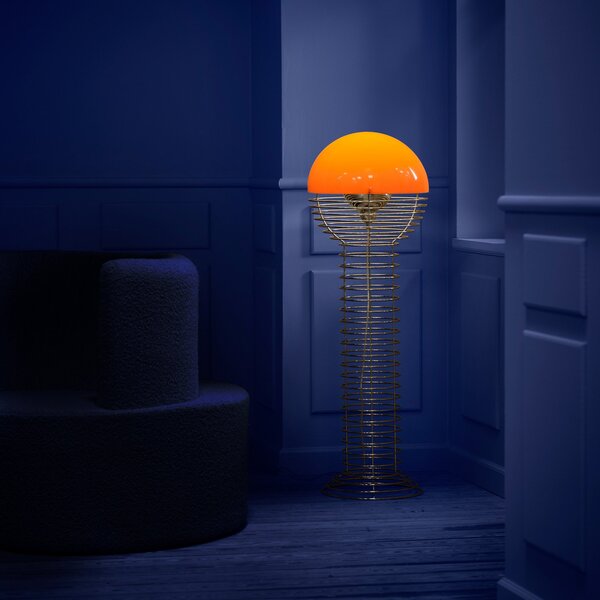 Stojacie Lampa Verpan, Wire, Oranžová, Obývacia izba, Kov, Dizajnový