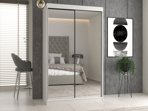 TP Living Šatníková skriňa s 2 zrkadlami IGA 120 cm biela