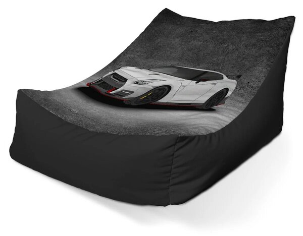 Sablio Sedací vak Lounge Nissan GTR 35 Sivý - 80 x 95 x 50 cm