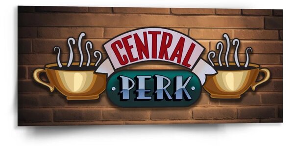 Sablio Obraz Seriál Priatelia CENTRAL PERK Tehly - 110x50 cm