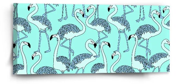 Sablio Obraz Plameniaky - 110x50 cm