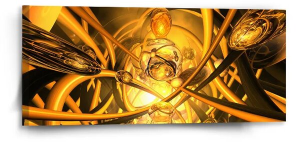 Sablio Obraz Žltá abstrakcia - 110x50 cm