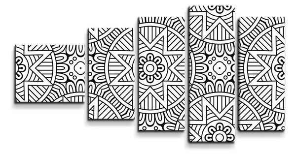 Sablio Obraz - 5-dílný Hviezdy mehendi - 100x60 cm