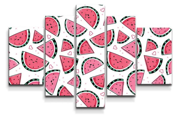 Sablio Obraz - 5-dílný Vodný melón - 125x90 cm