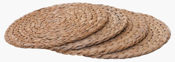 Sada prestierania ILANA, 4-set, priemer 30 cm, vodný hyacint, natur