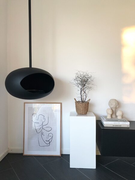 Podstavec PODEST, výška 60 cm, sklolaminát, biely lesk