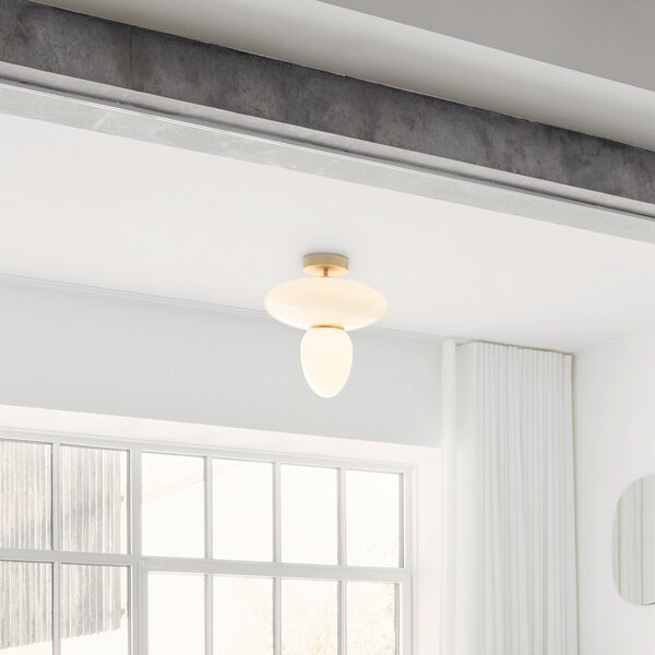 Stropné Lampa Nuura Aps, Rizzatto 42, stmievateľné, Biela, Obývacia izba, Sklo, Dizajnový