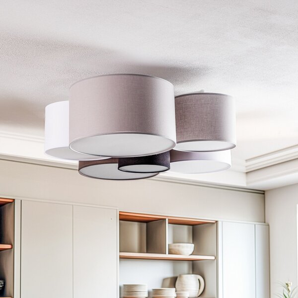 Stropné Lampa Euluna, Lodge, stmievateľné, Viacfarebná, Obývacia izba, Tkanina / Textil, Moderný