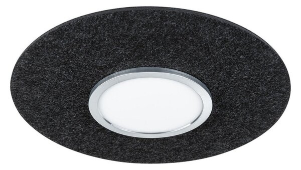 Stropné Lampa Paulmann, Tulga, stmievateľné, Čierna, Obývacia izba, Tkanina / Textil, Moderný