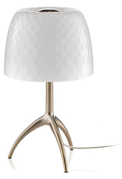 Stolové Lampa Foscarini, Lumiere, stmievateľné, Biela, Obývacia izba, Sklo, Dizajnový