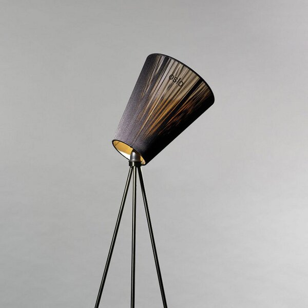 Stojacie Lampa Northern, Oslo Wood, stmievateľné, Čierna, Obývacia izba, Tkanina / Textil, Dizajnový