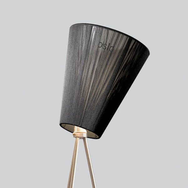 Stojacie Lampa Northern, Oslo Wood, stmievateľné, Sivá, Obývacia izba, Tkanina / Textil, Dizajnový